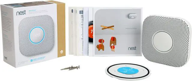 Alt view image 13 of 13 - Google Nest Protect - Smoke Alarm - Smoke Detector and Carbon Monoxide Detector - Battery Operated, White - S3000BWES
