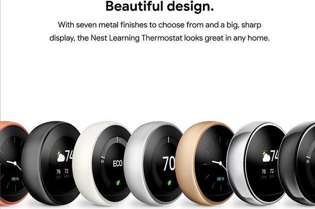 Alt view image 11 of 13 - Google Nest Learning Thermostat - Programmable Smart Thermostat for Home - 3rd Generation Nest Thermostat - Works with Alexa - Stainless Steel
