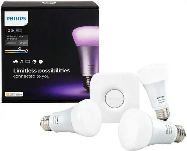 Main image of Philips Hue White and Color Ambiance A19 Bulb Starter Kit 2nd Generation (456194)