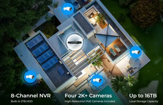 Alt view image 2 of 4 - Smart PoE NVR System with 4 Cameras