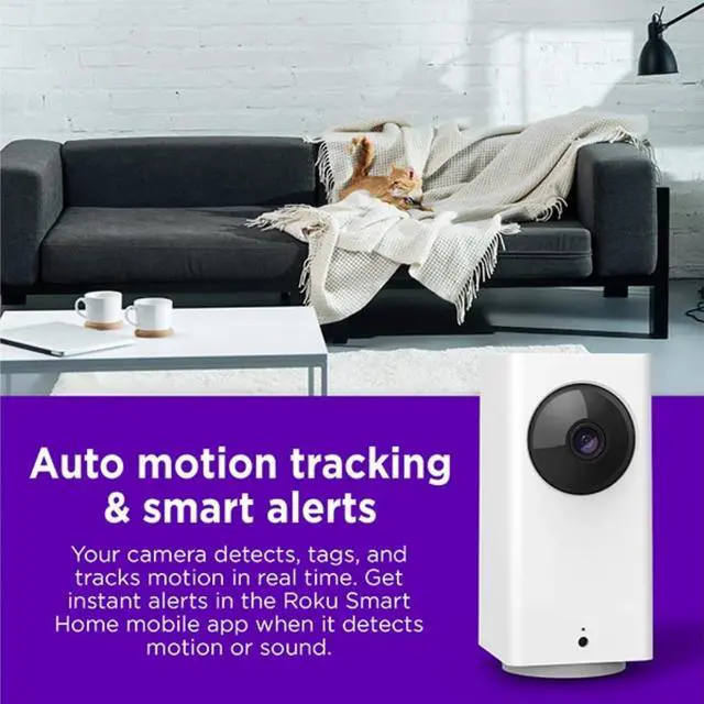 Alt view image 3 of 5 - Roku Indoor Camera 360 Wired, 1080p HD video & color night vision, White