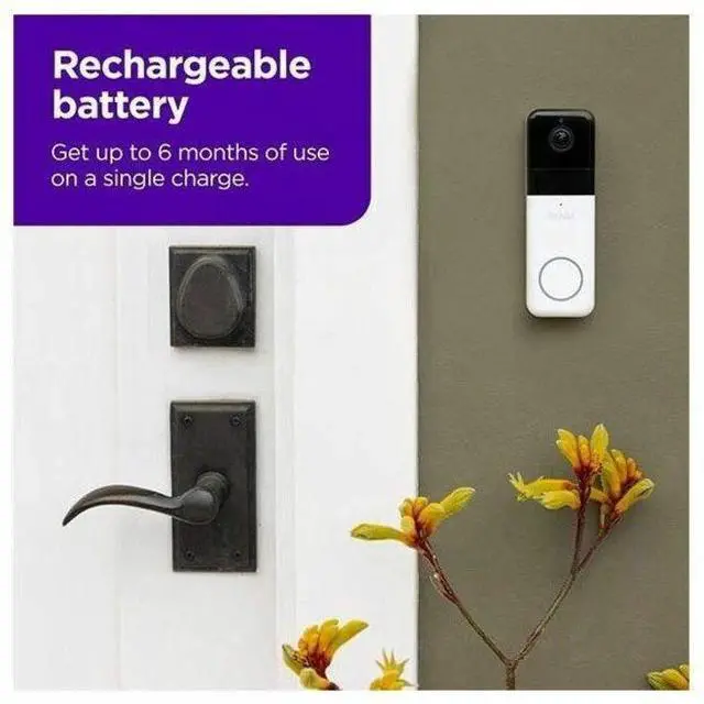 Alt view image 3 of 3 - Roku Wire-Free Video Doorbell & Chime, Wireless Smart Doorbell