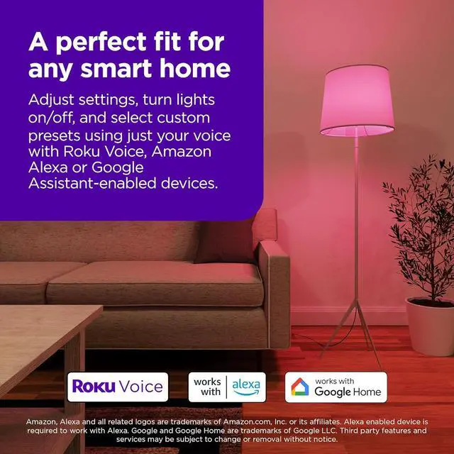 Alt view image 3 of 3 - Roku Smart Bulb SE, A19 Color, 2-Pack