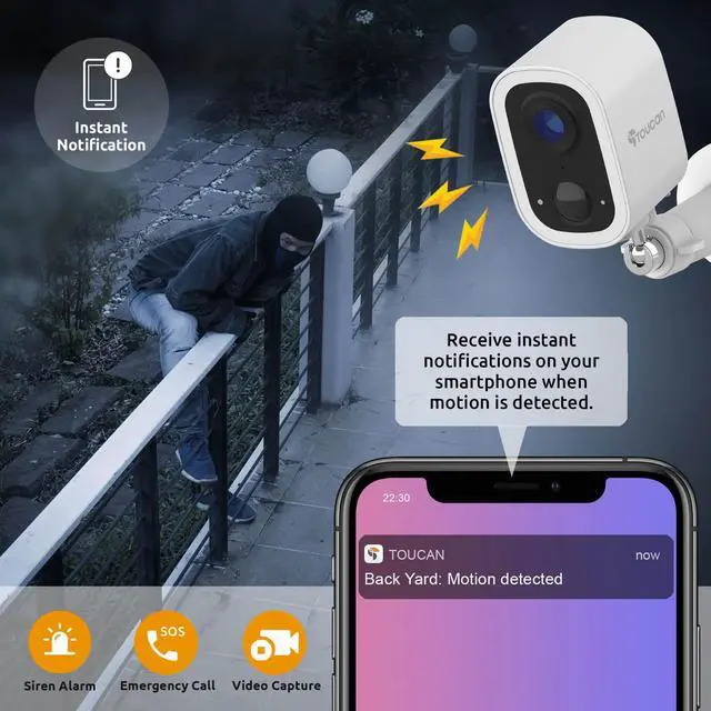 Alt view image 5 of 6 - TOUCAN Indoor / Outdoor Wireless Security Camera S4