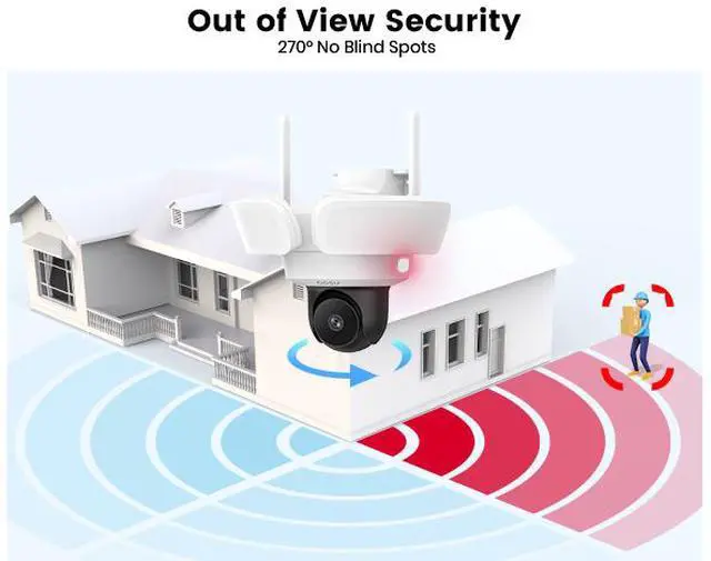 Alt view image 3 of 7 - Aosu Floodlight Cam Pro (L5P), Wired Outdoor Security Camera, 3K UHD Security Camera Outdoor, 360° Coverage Surveillance, 24/7 Recording, Motion Detection, 2600-Lumen Motion-Activated Floodlight