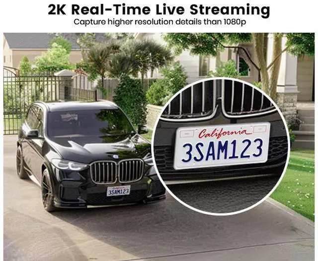 Alt view image 2 of 7 - Aosu C6P-2H 3MP Battery-Powered Dual Band Wi-Fi Cameras (2-Pack) with Spotlight, 166° Wide-Angle Lens, AI Detection, 2-Way Audio, and 32GB Local Storage