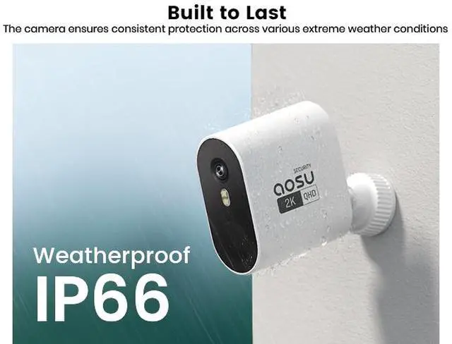 Alt view image 4 of 7 - Aosu C6P-2H 3MP Battery-Powered Dual Band Wi-Fi Cameras (2-Pack) with Spotlight, 166° Wide-Angle Lens, AI Detection, 2-Way Audio, and 32GB Local Storage