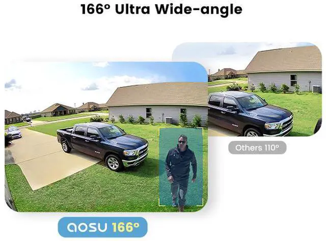 Alt view image 7 of 7 - Aosu C6P-2H 3MP Battery-Powered Dual Band Wi-Fi Cameras (2-Pack) with Spotlight, 166° Wide-Angle Lens, AI Detection, 2-Way Audio, and 32GB Local Storage