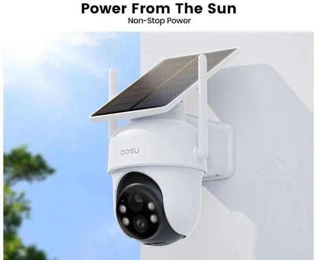 Alt view image 5 of 8 - Aosu C9C-4H 4MP Battery-Powered Dual Band Wi-Fi Security Camera with Spotlight, 170° Wide-Angle Lens, AI Detection, 2-Way Audio, and 128GB Local Storage