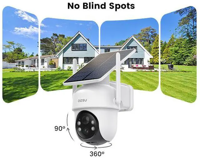 Alt view image 6 of 8 - Aosu C9C-4H 4MP Battery-Powered Dual Band Wi-Fi Security Camera with Spotlight, 170° Wide-Angle Lens, AI Detection, 2-Way Audio, and 128GB Local Storage