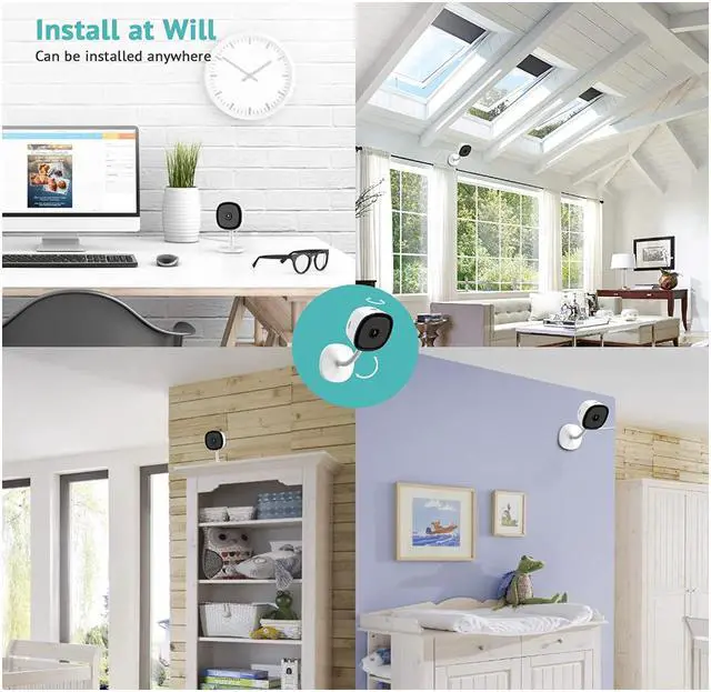 Alt view image 6 of 8 - LaView 4MP Cameras for Home Security 2pcs,white, Mini Indoor Security Camera Wired, Baby Monitor with Clear Night Vision,24/7 Live Video,Motion Detection,2 Way Audio,US Cloud/SD Card Storage,Compatible with Alexa