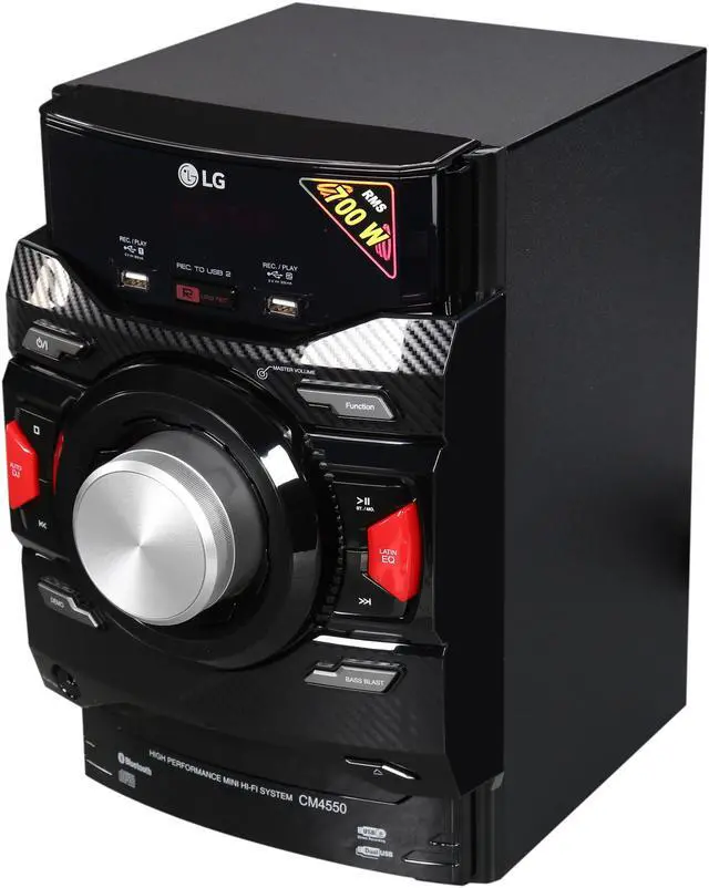 Alt view image 2 of 14 - LG Electronics CM4550 700W 2.1ch Mini Shelf System with Built-in Subwoofer and Bluetooth