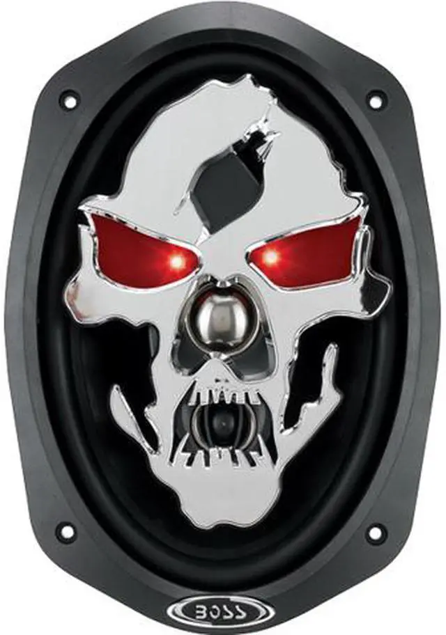 Main image of 2) NEW BOSS SKULL SK693 6x9" 600W 3 Way Coaxial Car Speakers Stereo Audio