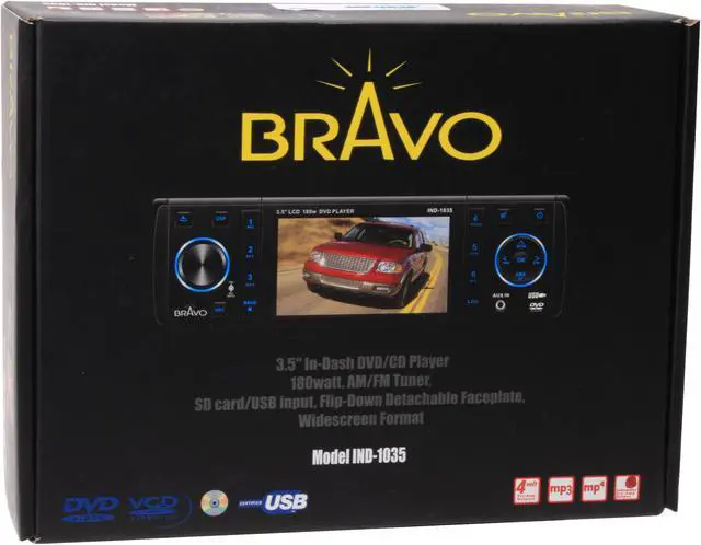 Alt view image 10 of 10 - BRAVO 3.5" Car Stereo with AM/FM Radio and DVD Player