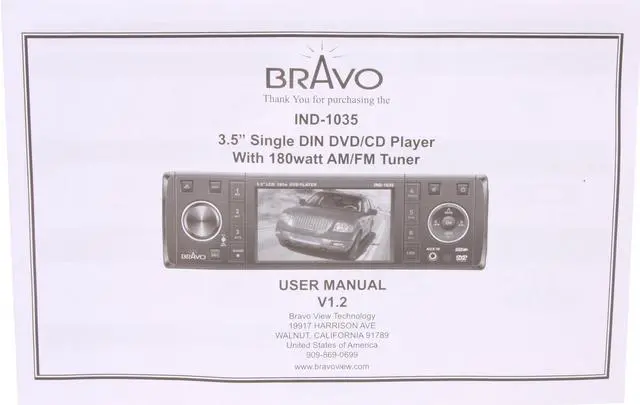 Alt view image 9 of 10 - BRAVO 3.5" Car Stereo with AM/FM Radio and DVD Player