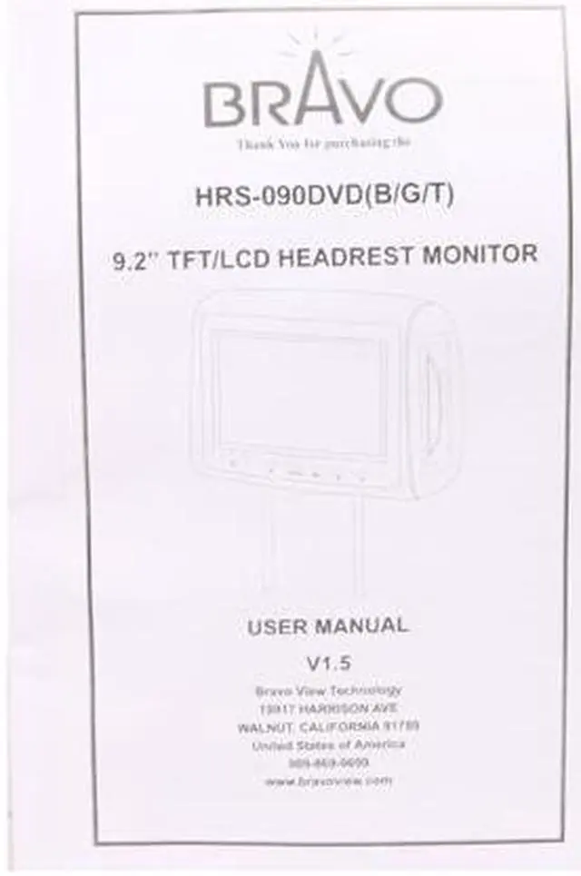 Alt view image 8 of 9 - BRAVO Gray 9.2" Replacement Headrest DVD System