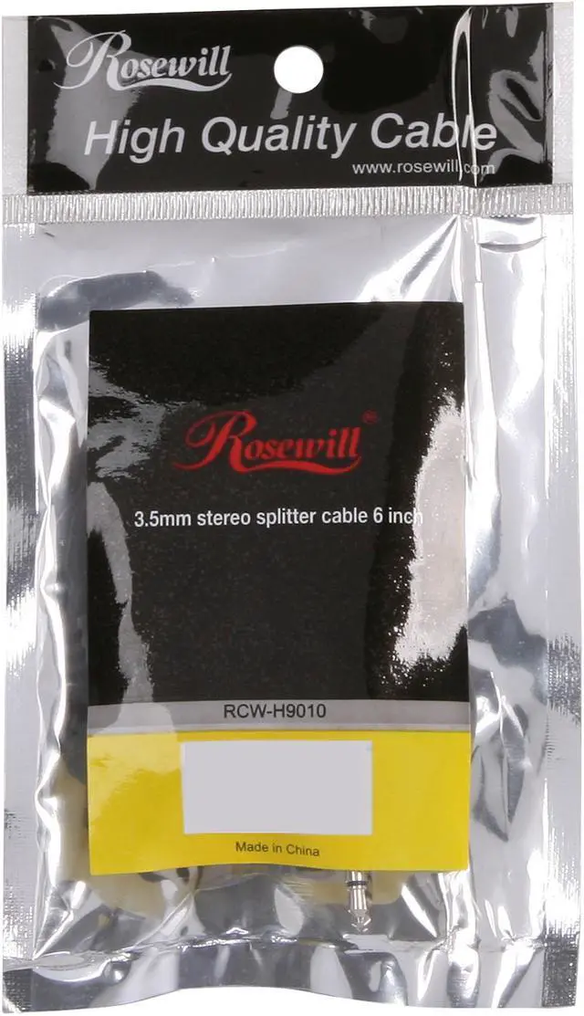 Alt view image 3 of 3 - Rosewill RCW-H9010 - 3.5mm Stereo Splitter Cable - 6 Inches