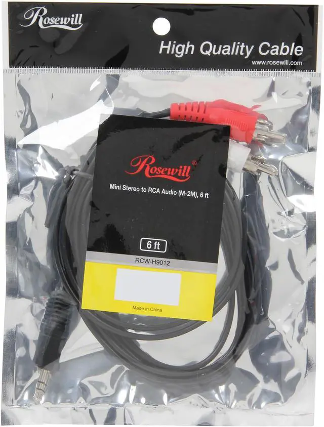 Alt view image 3 of 3 - Rosewill RCW-H9012 - Mini-Stereo to RCA Audio Cable - 6 Feet