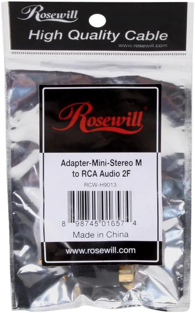 Alt view image 3 of 3 - Rosewill - Mini-Stereo to RCA Adapter / Dual Female to Male Audio Adapter