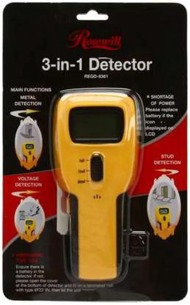 Alt view image 6 of 6 - 3-in-1 Detector Stud/Metal/Voltage Detector with LCD Display