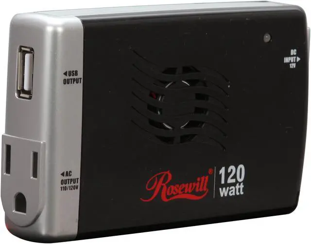 Alt view image 3 of 9 - Rosewill RCP-511G 120W Auto/Air Slim Line Power Inverter with USB Port