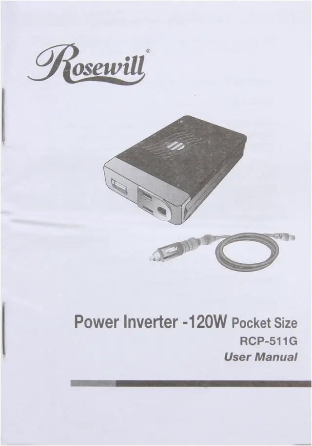 Alt view image 8 of 9 - Rosewill RCP-511G 120W Auto/Air Slim Line Power Inverter with USB Port