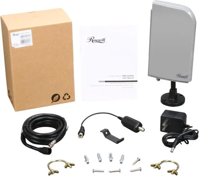 Alt view image 5 of 5 - Rosewill RMS-DA5600 - Amplified Digital / UHF / VHF HDTV Antenna - Indoor / Outdoor with FM Trap Filter - 30 Miles Range