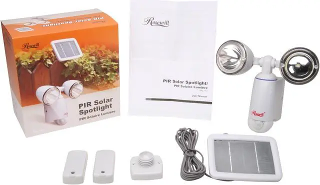 Alt view image 8 of 8 - Rosewill RSL-113 - Dual Head PIR Solar Motion Sensor Light