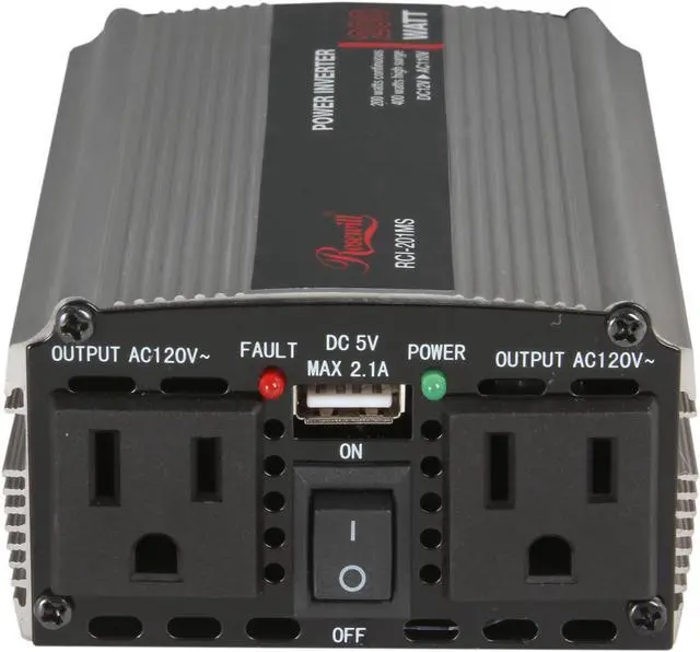 Alt view image 2 of 5 - Rosewill RCI-201MS 200W DC To AC Power Inverter with one 2.1A USB Port