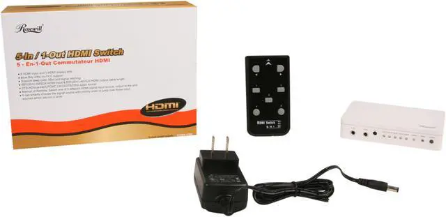 Alt view image 6 of 6 - Rosewill RVHS5-11002 5-In / 1-Out HDMI Switch, Support 3D Output