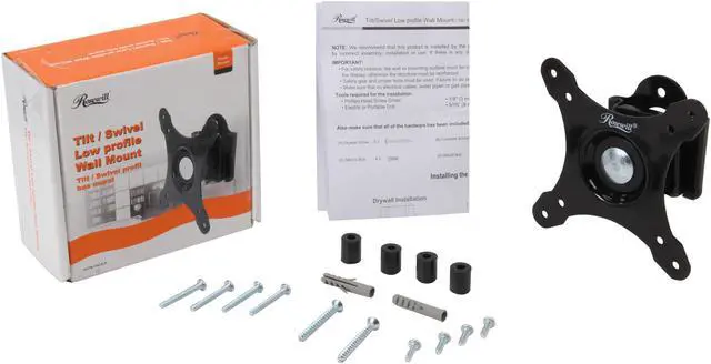 Alt view image 6 of 6 - Rosewill RHTB-11012LP - 13" - 27" LCD LED TV Tilt & Rotate Low Profile Wall Mount - Max. Load 33 lb. Television, VESA Up to 100 x 100mm, Black