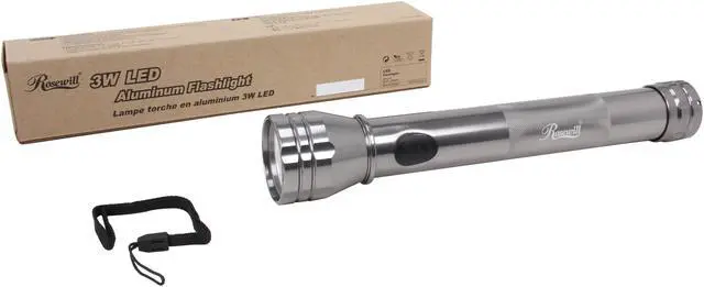 Alt view image 5 of 5 - Rosewill RLFL-11003 3W 220 Lumen Heavy-Duty 3 D-Cell LED Aluminum Flashlight