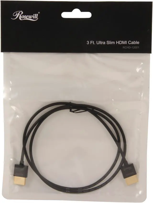Alt view image 3 of 3 - Rosewill RCHD-12001 3 ft. Ultra Slim HDMI Cable