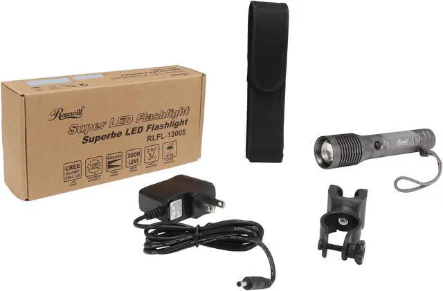 Alt view image 6 of 6 - Rosewill RLFL-13005 Adjustable Focus Zoom Cree XML-U2 LED Magnetic Base Flashlight Set 1000 Lumens with Samsung 18650 Li-ion Rechargeable Battery