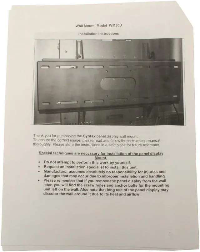 Alt view image 4 of 4 - OLEVIA WM30D Black 26" to 47" Tilt Wall Mount