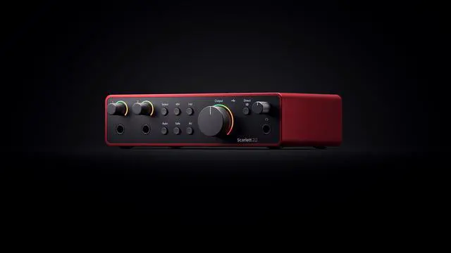 Alt view image 2 of 5 - Focusrite Scarlett 2i2 Studio 4th Gen, 2-in, 2-out USB audio interface with a condenser microphone and headphones & 3m XLR cable