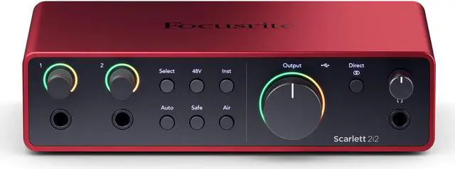 Alt view image 5 of 5 - Focusrite Scarlett 2i2 Studio 4th Gen, 2-in, 2-out USB audio interface with a condenser microphone and headphones & 3m XLR cable