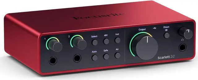 Alt view image 3 of 5 - Focusrite Scarlett 2i2 Studio 4th Gen, 2-in, 2-out USB audio interface with a condenser microphone and headphones & 3m XLR cable