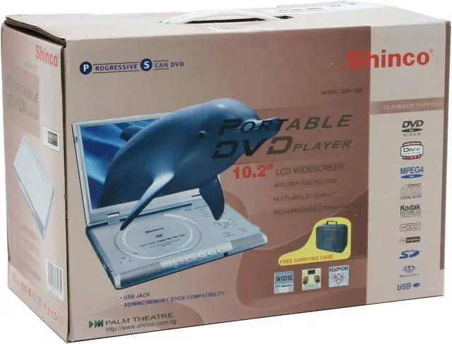 Alt view image 11 of 11 - Shinco SDP-1250 Portable MPEG4 DVD Player w/10.2" LCD,  3-in-1 Card Slot
