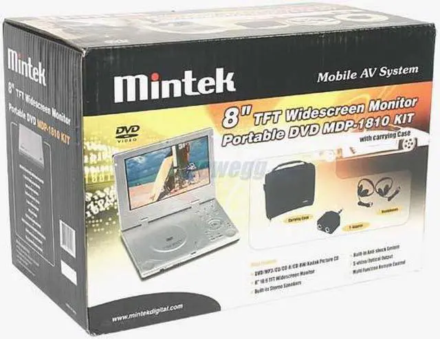 Alt view image 11 of 11 - Mintek MDP-1810/BUN Portable DVD Player W/ 8" 16:9 LCD