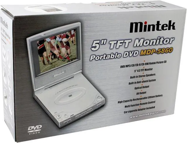Alt view image 11 of 11 - Mintek MDP-5860 Portable DVD Player W/ 5" 4:3 LCD