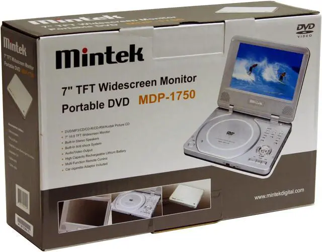 Alt view image 8 of 8 - Mintek MDP-1750 Portable DVD Player W/ 7" 16:9 LCD