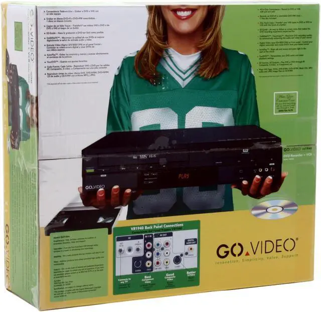 Alt view image 6 of 6 - GO VIDEO DVD Recorder & VCR Combo VR1940