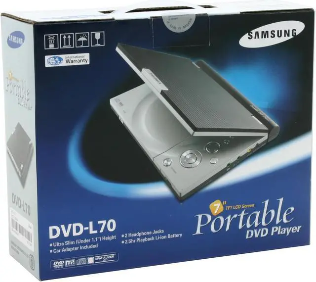 Alt view image 11 of 11 - SAMSUNG DVD-L70 Ultra-Light Portable DVD Player w/ 7" 16:9 LCD