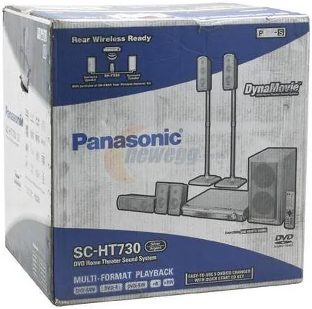 Alt view image 3 of 3 - Panasonic SC-HT730 Home Theater System with Progressive Scan 5-DVD Changer & 5.1CH Speakers