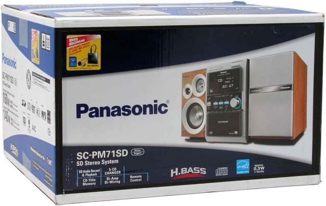 Alt view image 19 of 19 - Panasonic CD/Cassette/MP3/Radio 5-Disc Changer Shelf System SC-PM71SD