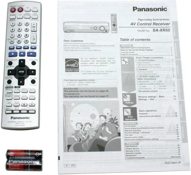 Alt view image 7 of 9 - Panasonic SA-XR55S 7.1-Channel Silver Home Theater Receiver