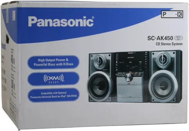 Alt view image 14 of 14 - Panasonic CD/Cassette/Radio 5-Disc Changer Mini Audio System SC-AK450