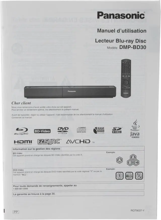 Alt view image 10 of 11 - Panasonic Blu-ray Player DMP-BD30K