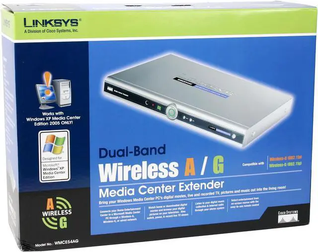 Alt view image 5 of 5 - LINKSYS WMCE54AG Dual-Band Wireless A/G Media Center Extender